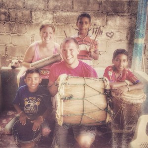 Michael, our awesome cumbia band and I after dance practice. Michael's awesome photo editing skills hide how drenched in sweat I am. 